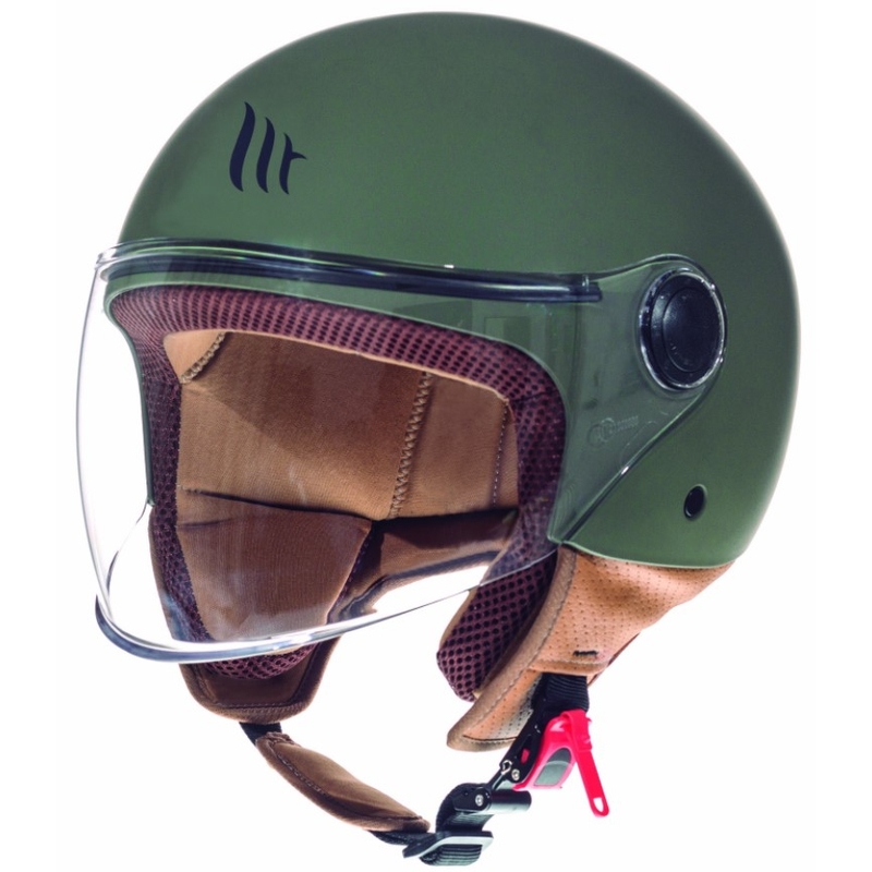 Přilba na motorku otevřená MT Street zelená matná - II. jakost