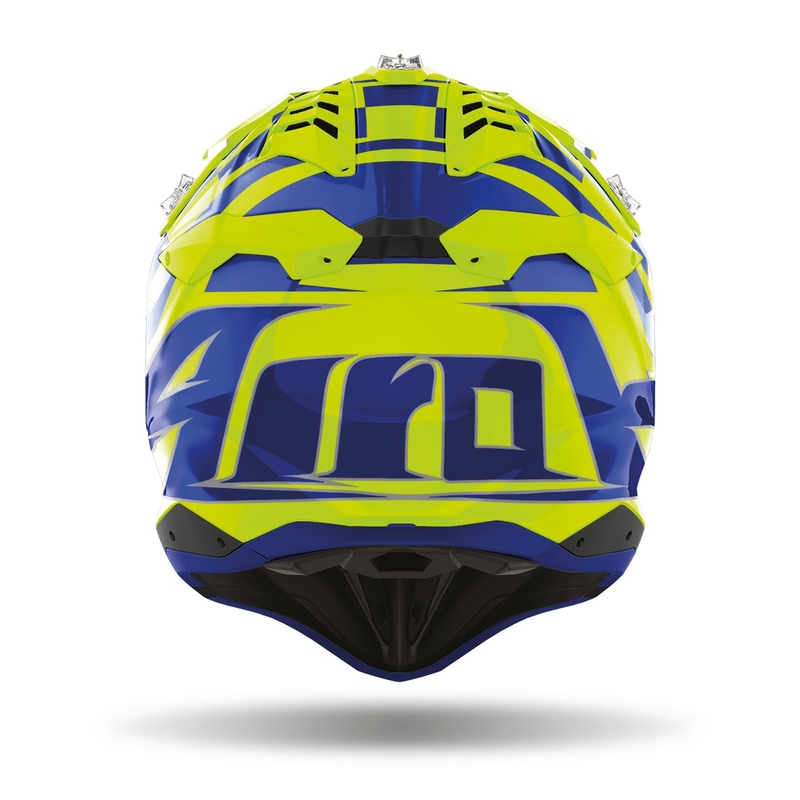 Motokrosová přilba Airoh Aviator 3.0 TC21 2022 modro-fluo žlutá lesklá výprodej