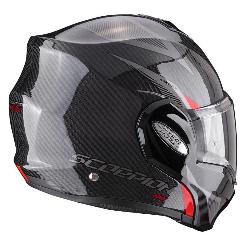 Překlápěcí přilba Scorpion EXO-TECH Carbon Top černo-červená