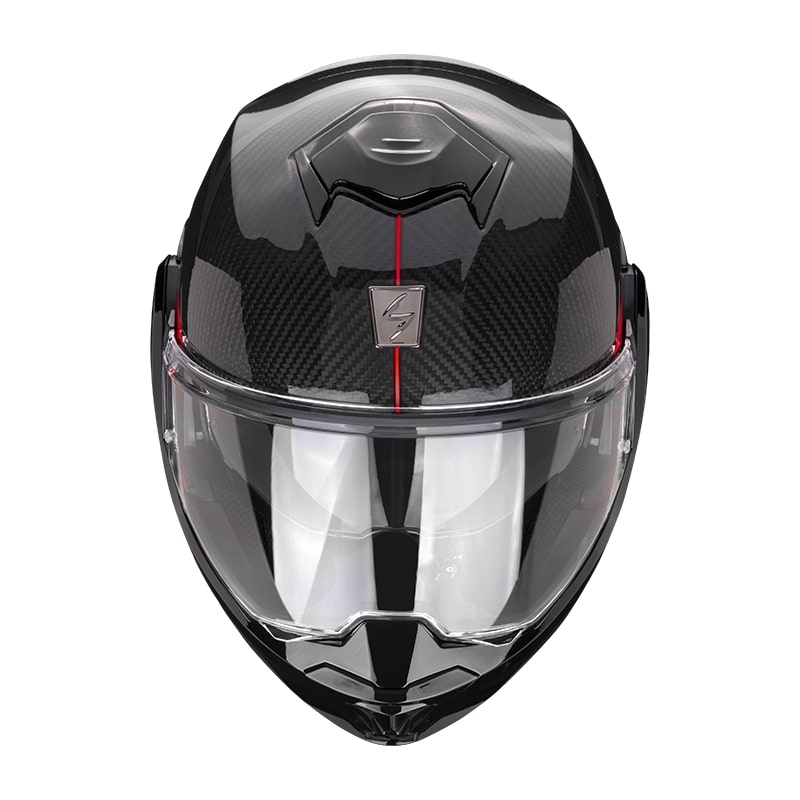 Překlápěcí přilba Scorpion EXO-TECH Carbon Top černo-červená