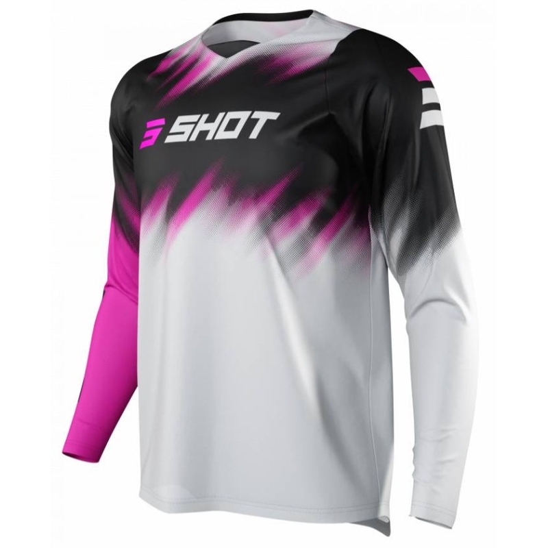 Dětský motokrosový dres Shot Devo Versus šedo-černo-růžový výprodej
