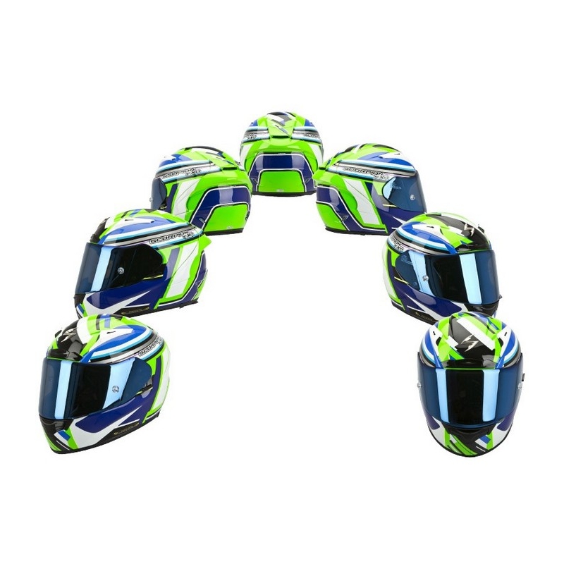 Integrální přilba na moto Scorpion EXO-2000 Avenger zeleno-modrá výprodej
