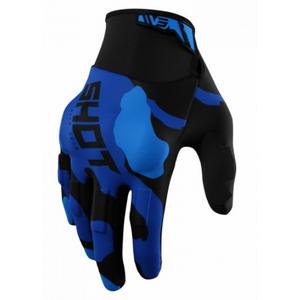 Motokrosové rukavice Shot Drift Camo černo-camo-modré