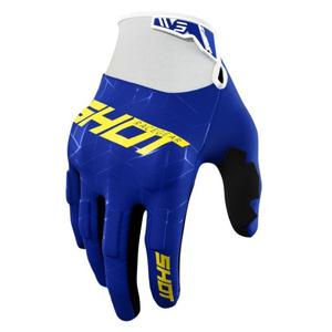 Motokrosové rukavice Shot Drift Spider modro-bílo-žluté výprodej