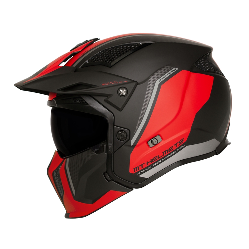 Otevřená přilba s maskou MT Streetfighter SV TWIN 0.5 C5 černo-červená výprodej