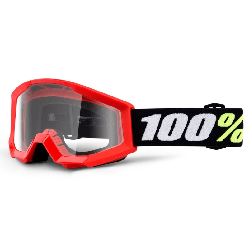 Dětské motokrosové brýle 100% Strata Mini Gron červené (čiré plexi)