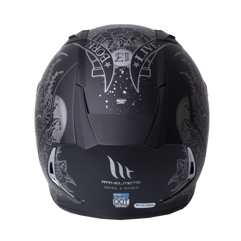 Integrální přilba na motorku MT Revenge 2 Skull & Roses černá výprodej