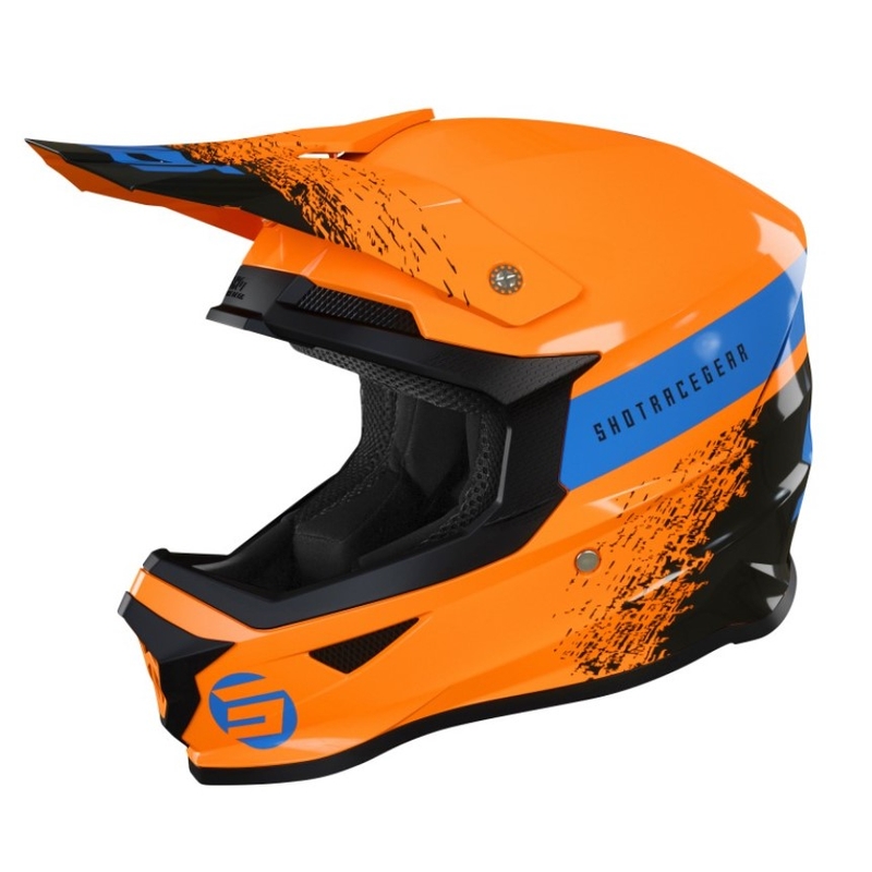 Dětská motokrosová přilba Shot Furious Roll černo-modro-oranžová výprodej