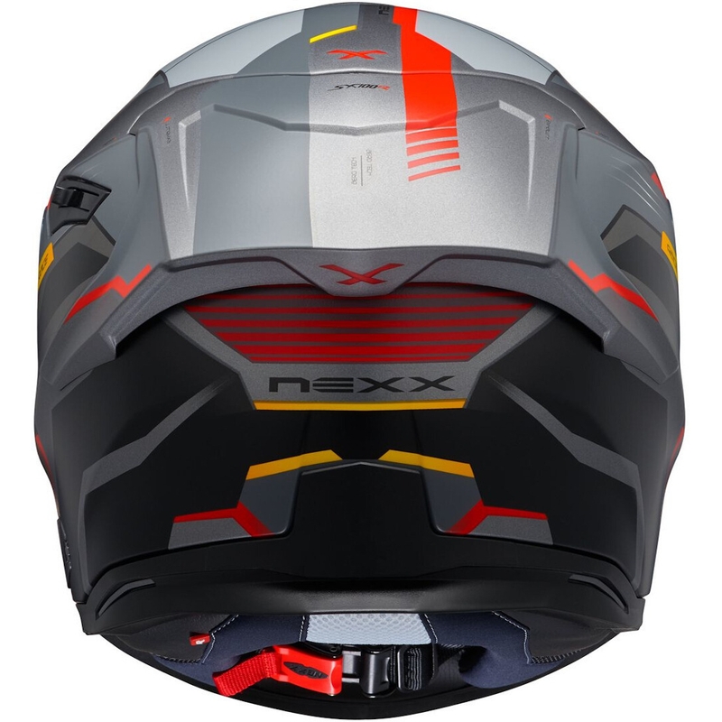 Integrální přilba na motorku NEXX SX.100R Gridline šedo-červená výprodej