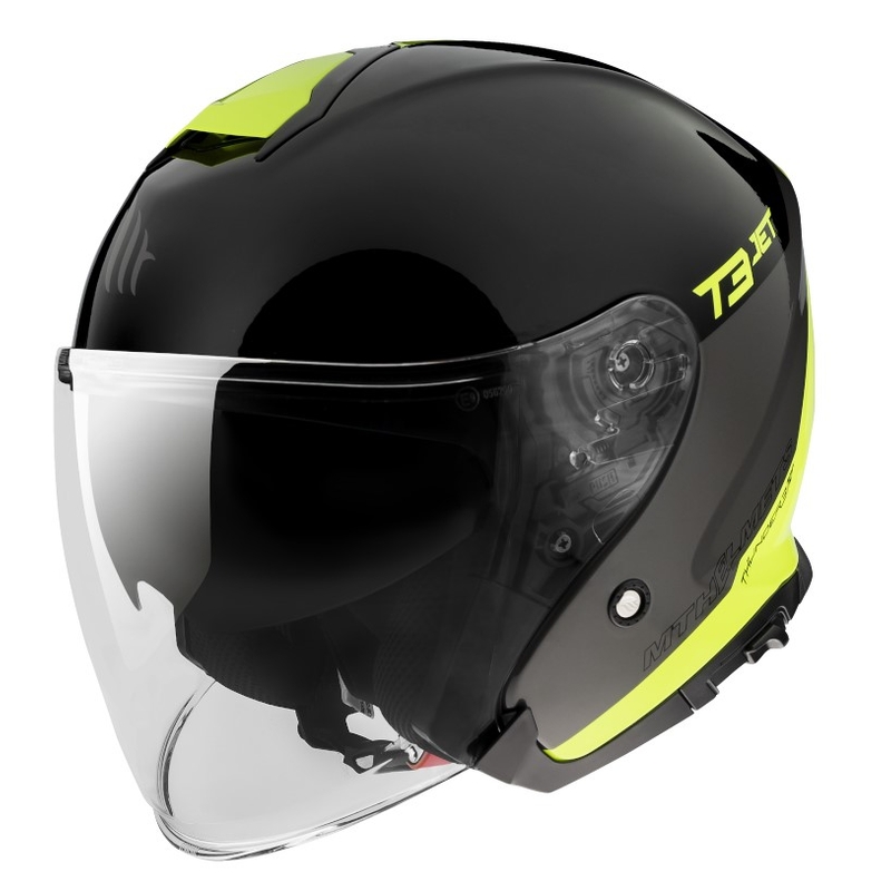 Otevřená přilba na motorku MT OF504SV Thunder 3 SV Jet Xpert C3 černo-fluo žlutá