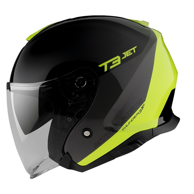 Otevřená přilba na motorku MT OF504SV Thunder 3 SV Jet Xpert C3 černo-fluo žlutá