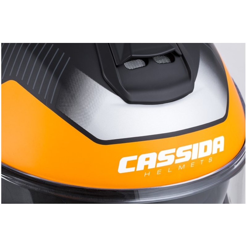 Vyklápěcí přilba na motorku Cassida Modulo 2.0 Profile černo-šedo-oranžová
