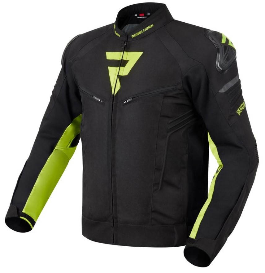 Bunda na motorku Rebelhorn Vandal černo-fluo žlutá výprodej Velikost: 5XL