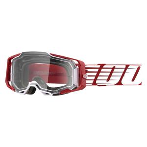Motokrosové brýle 100% ARMEGA Oversized Deep červené (čiré plexi)