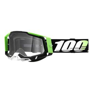 Motokrosové brýle 100% RACECRAFT 2 Kalkuta černo-zelené (čiré plexi)