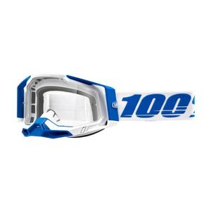 Motokrosové brýle 100% RACECRAFT 2 Isola modro-bílé (čiré plexi)