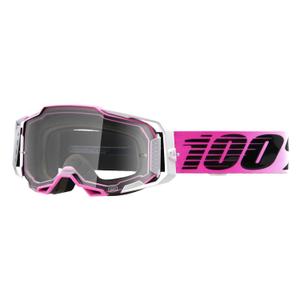 Motokrosové brýle 100% ARMEGA Harmony černo-bílo-růžové (čiré plexi)