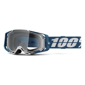 Motokrosové brýle 100% ARMEGA Albar modro-bílé (čiré plexi)