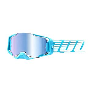 Motokrosové brýle 100% ARMEGA Oversized Sky tyrkysové (modré plexi)