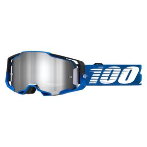 Motokrosové brýle 100% ARMEGA Rockchuck černo-bílo-modré (stříbrné plexi)