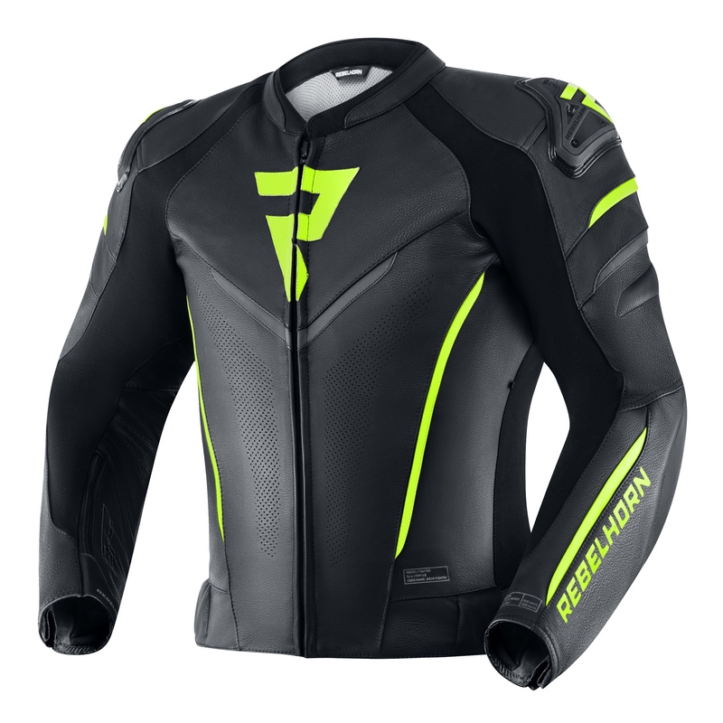 Bunda na motorku Rebelhorn Fighter černo-fluo žlutá výprodej