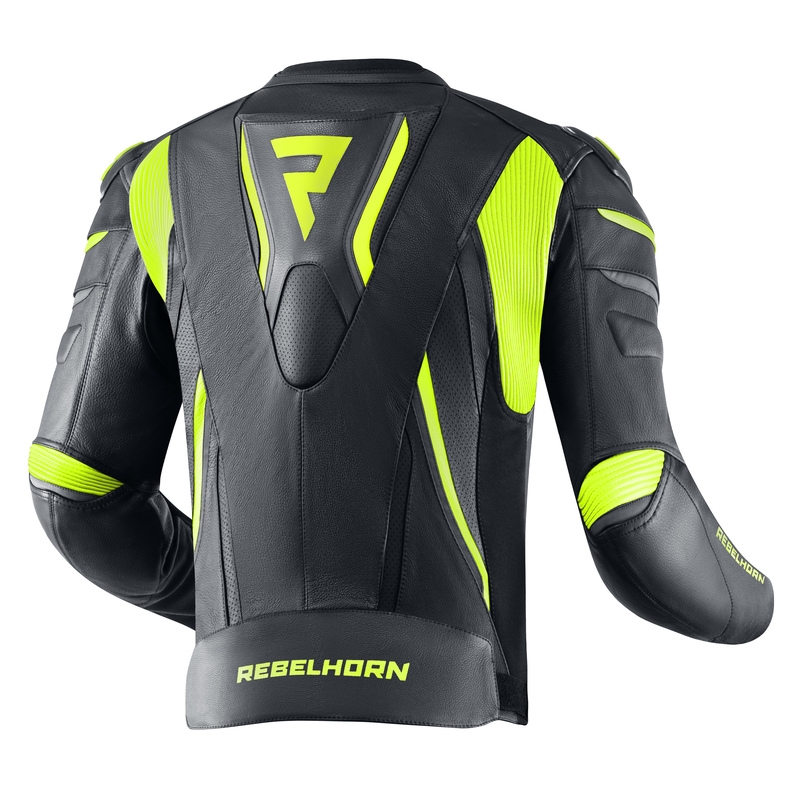 Bunda na motorku Rebelhorn Fighter černo-fluo žlutá výprodej