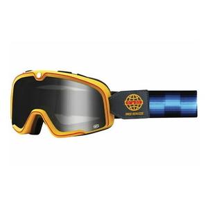 Brýle 100% BARSTOW Race Service modro-zlato-černé (stříbrné plexi)
