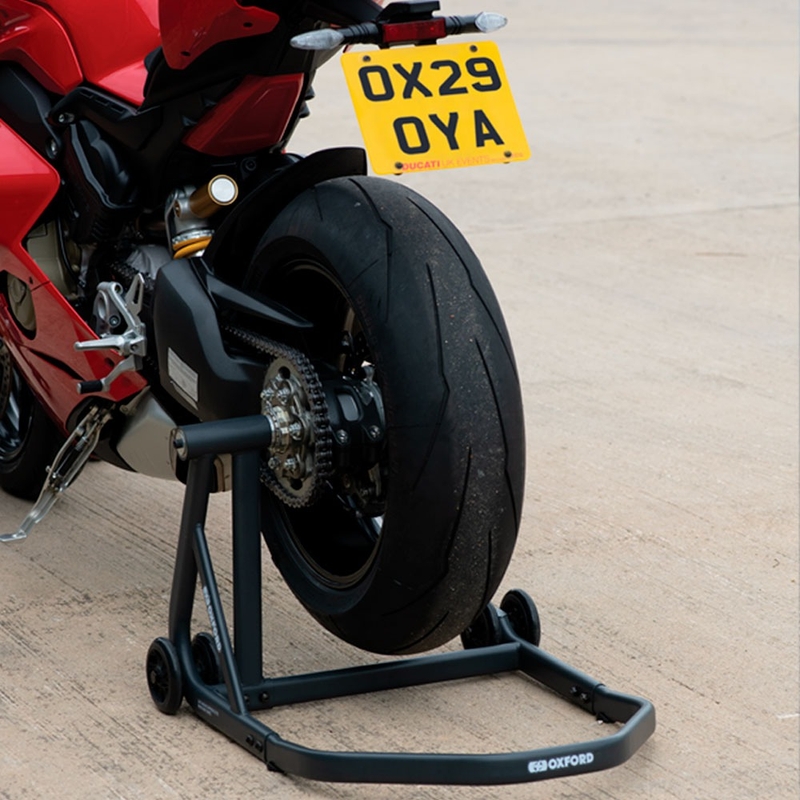 Zadní moto stojan Oxford ZERO-G pro jednoramennou kyvnou vidlici