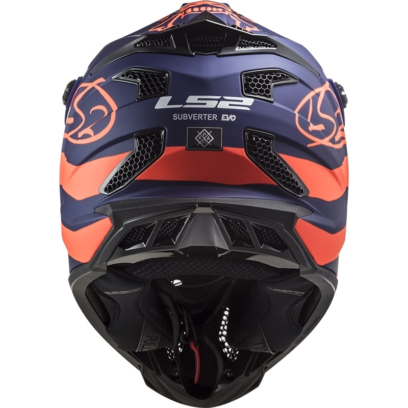 Motokrosová přilba LS2 MX700 Subverter Cargo modro-fluo oranžová matná