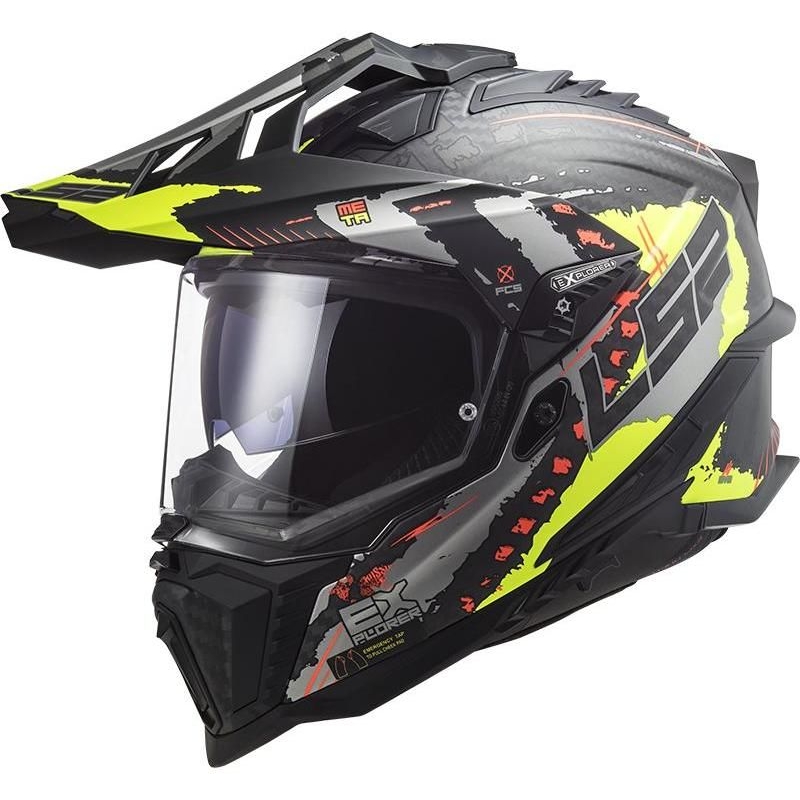 Enduro přilba LS2 MX701 Explorer C Extend černo-šedo-fluo žlutá