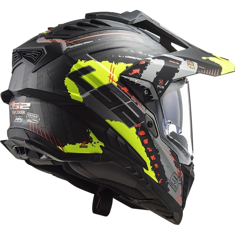 Enduro přilba LS2 MX701 Explorer C Extend černo-šedo-fluo žlutá