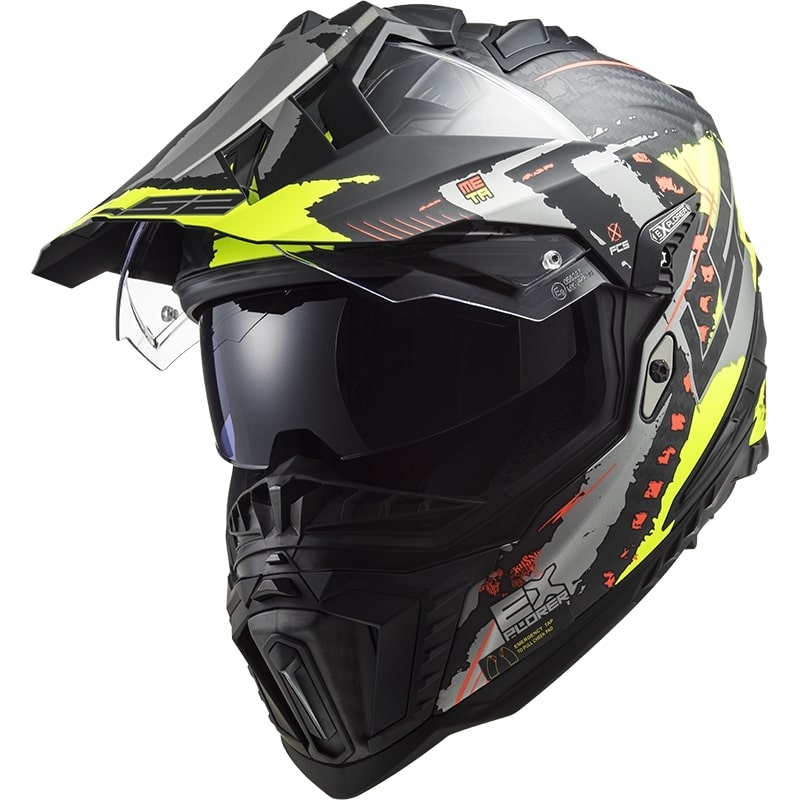Enduro přilba LS2 MX701 Explorer C Extend černo-šedo-fluo žlutá