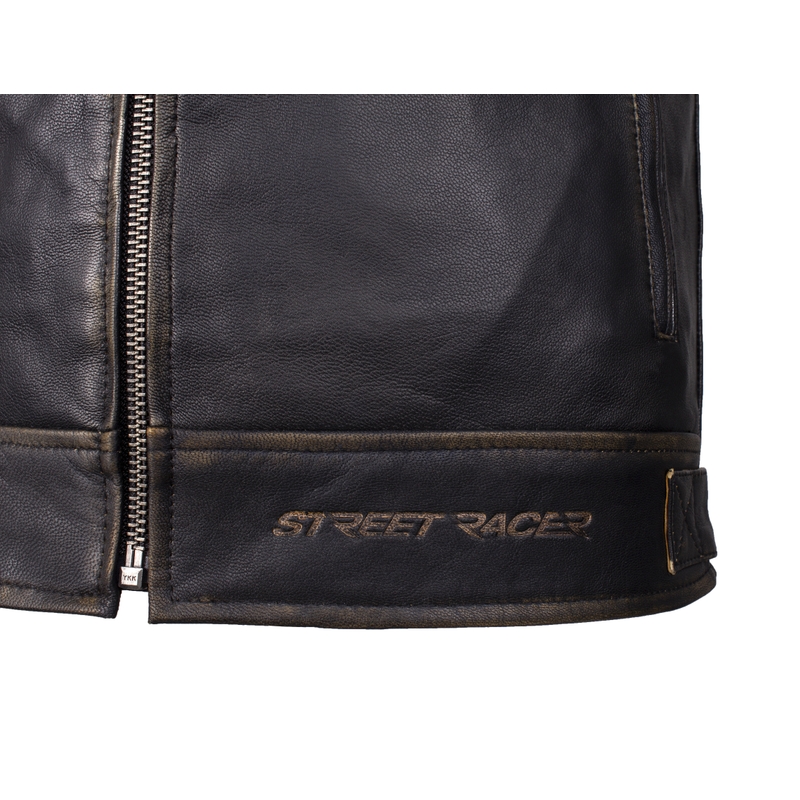 Bunda na motorku Street Racer Tribe Retro hnědá