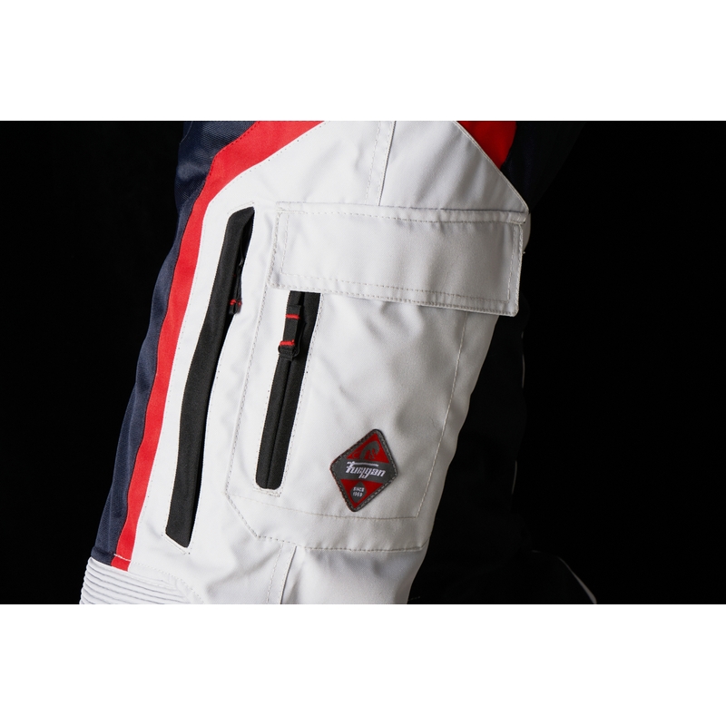 Kalhoty na motorku Furygan Apalaches černo-červeno-bílo-modré