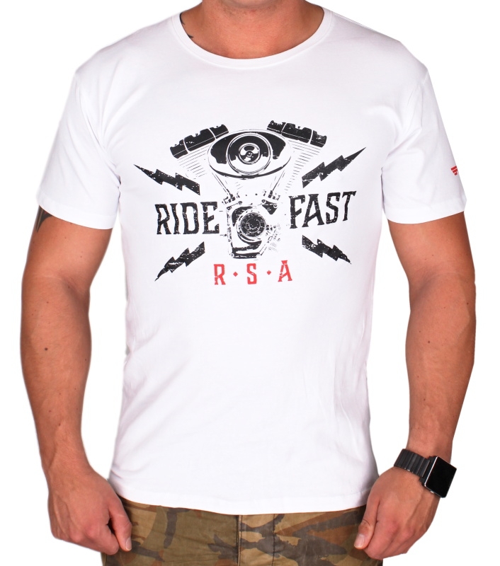 Triko RSA Ride Fast bílé výprodej Velikost: 2XL