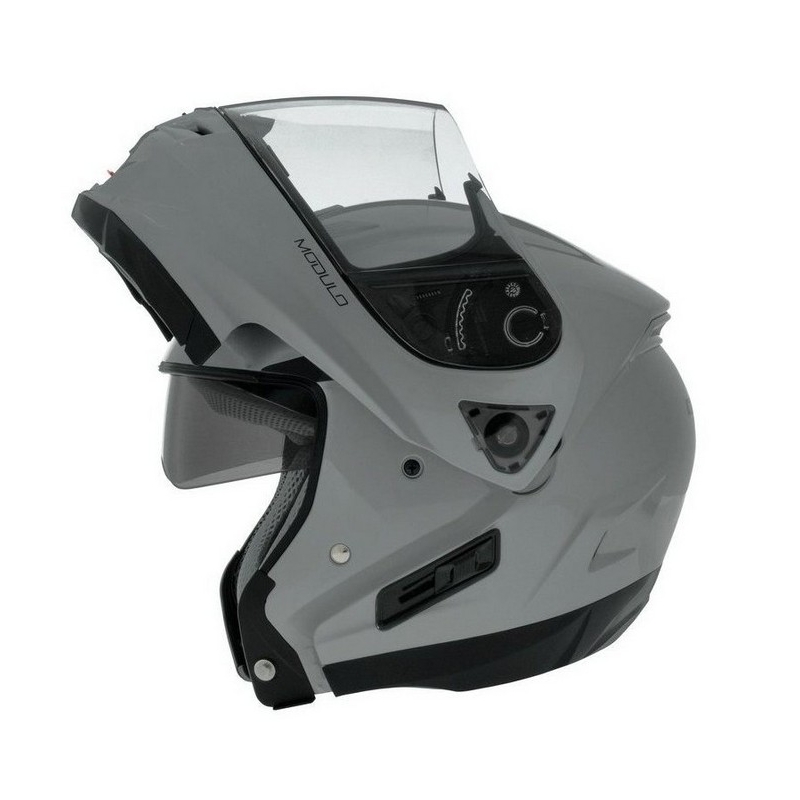 Vyklápěcí přilba na motorku Cassida Modulo - stříbrná výprodej