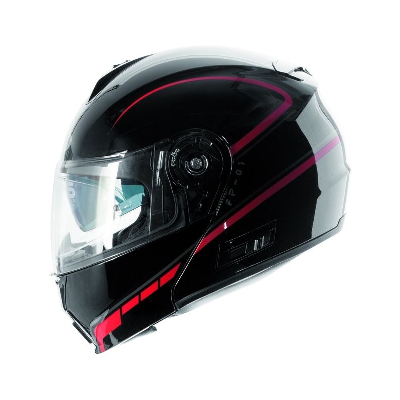 Vyklápěcí přilba na motorku Ozone FP-01 - černo/červená + Pinlock výprodej