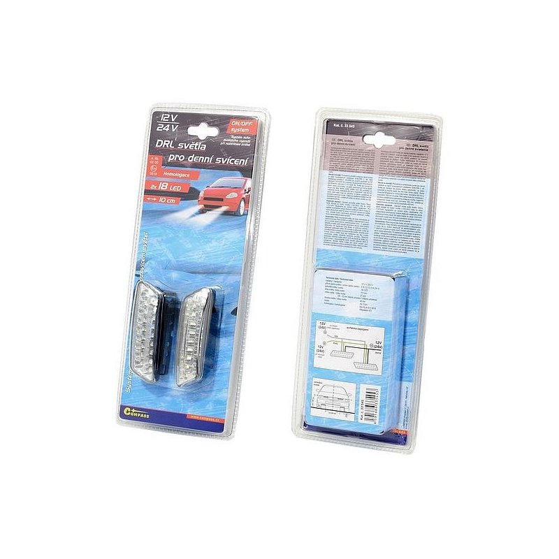 Světla denního svícení RL hom. 18LED 10cm on/off 12/24V