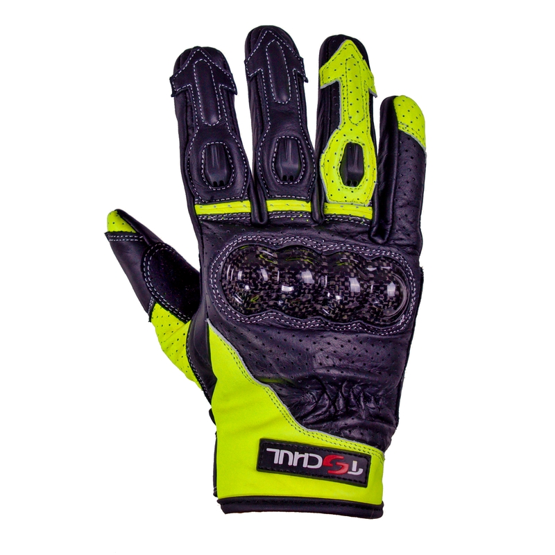Rukavice na motorku Tschul 316 černo-fluo žluté výprodej