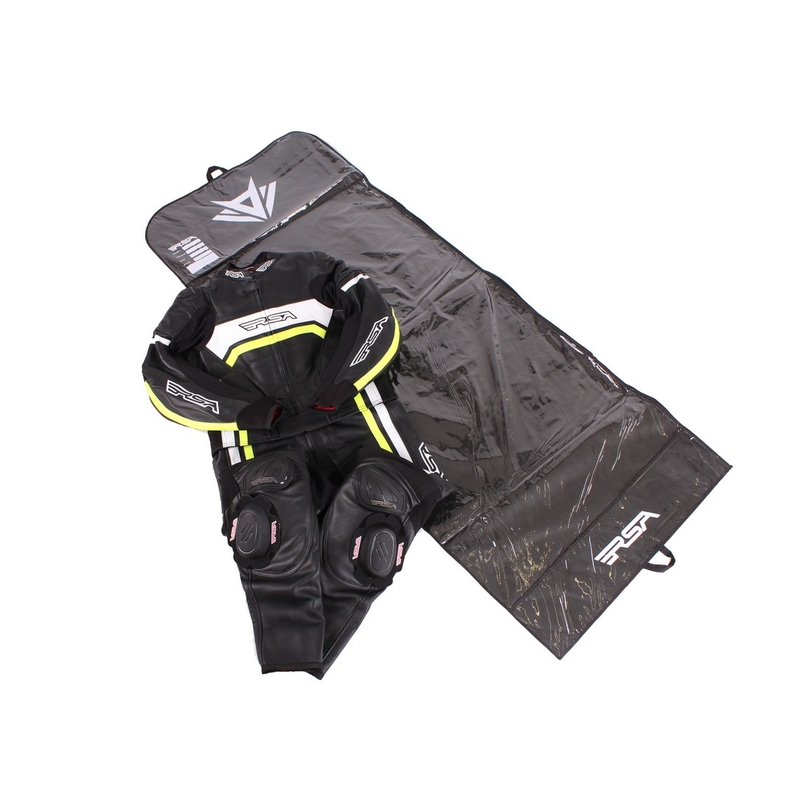 Pánská kombinéza na motorku RSA Virus černo-bílo-fluo žlutá výprodej