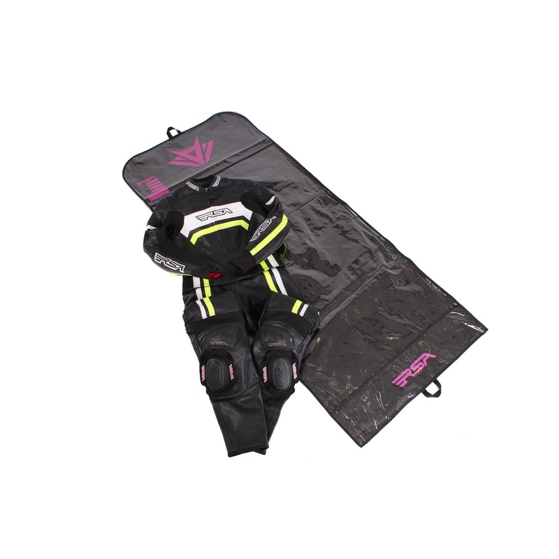 Dámská kombinéza na motorku RSA Virus černo-bílo-fluo žlutá výprodej