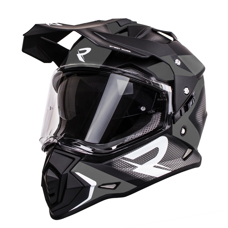 Enduro přilba Street Racer Tracker černo-šedá