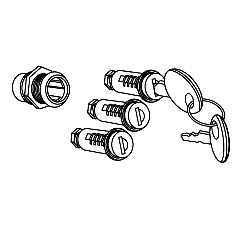 Sada klíčů + 3 červené cylindrické vložky SHAD pro SH26, SH29, SH33, SH34, SH39, SH40, SH44, SH45, SH46, SH47, SH35, SH23