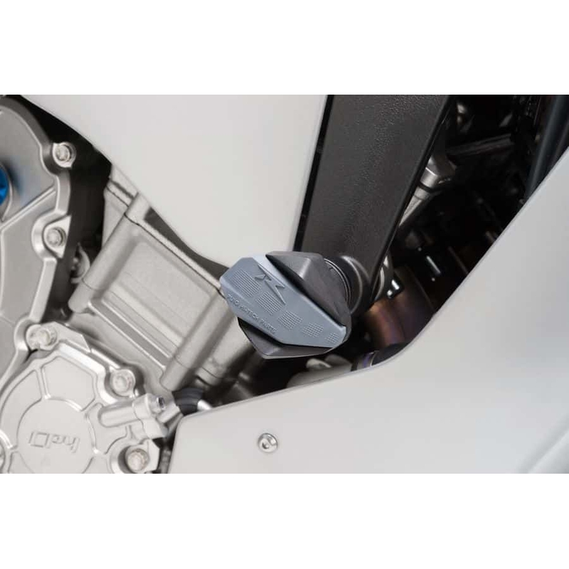 Pádové protektory rámu PUIG R12 černý s šedou gumou pro YAMAHA YZF-R1 2015-2026, YAMAHA MT-10 1000 2016-2026