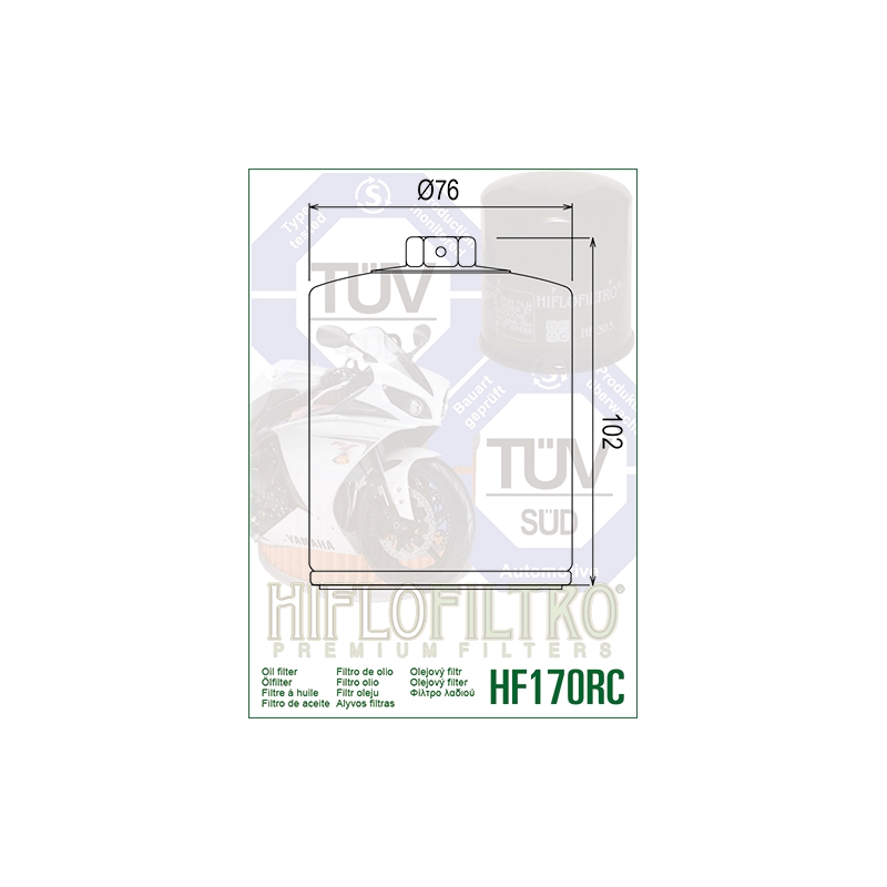 Olejový filtr HIFLOFILTRO Racing chrom