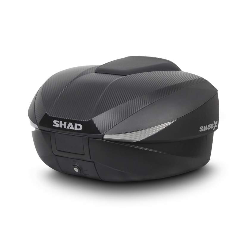 Vrchní kufr na motorku SHAD SH58X Karbon (rozšiřitelný koncept) se zámkem PREMIUM