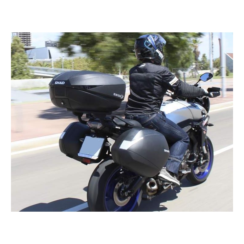 Vrchní kufr na motorku SHAD SH58X Karbon (rozšiřitelný koncept) se zámkem PREMIUM