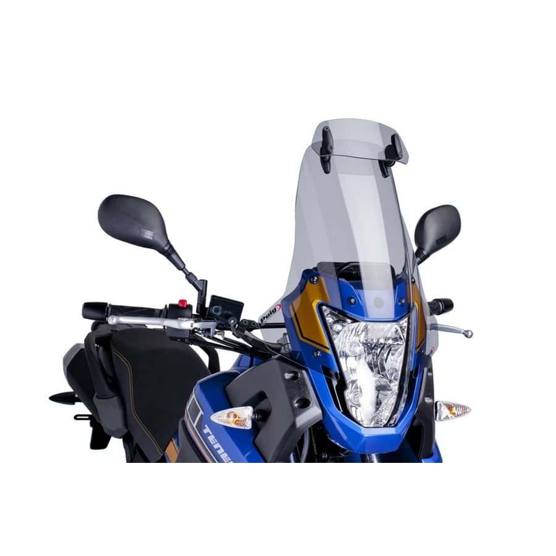 Plexi štít PUIG TOURING WITH VISOR kouřová pro YAMAHA XT 660 Z Tenere 2008-2016