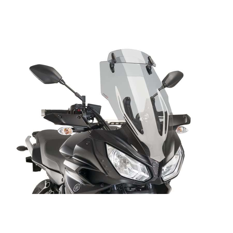 Plexi štít PUIG TOURING WITH VISOR kouřová pro YAMAHA MT-07 Tracer / Tracer 700 2016-2019