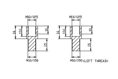 Adaptér na zpětné zrcátko PUIG ADAPTER M10/150 THREAD RIGHT+LEFT REAR MIRROR HI-T 9271N černý to handlebar